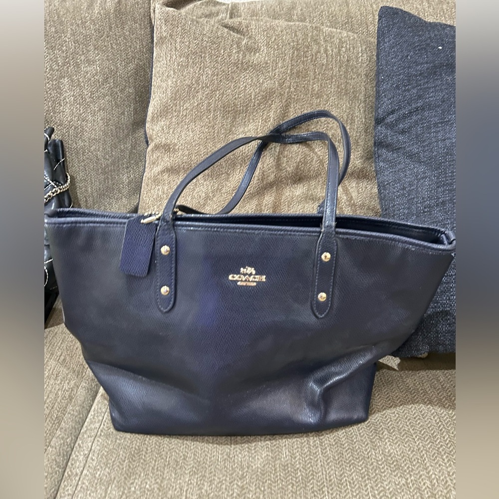 Coach Navy Blue Tote Bag